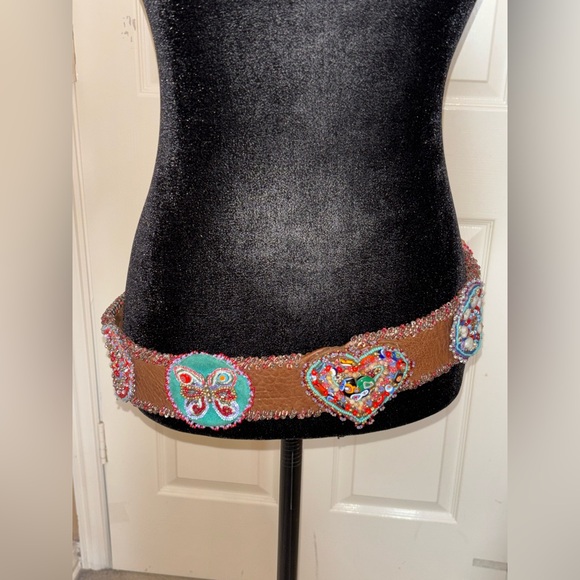 Vintage Handmade boho beaded belt Murano beads amazing piece rare find - Picture 2 of 16